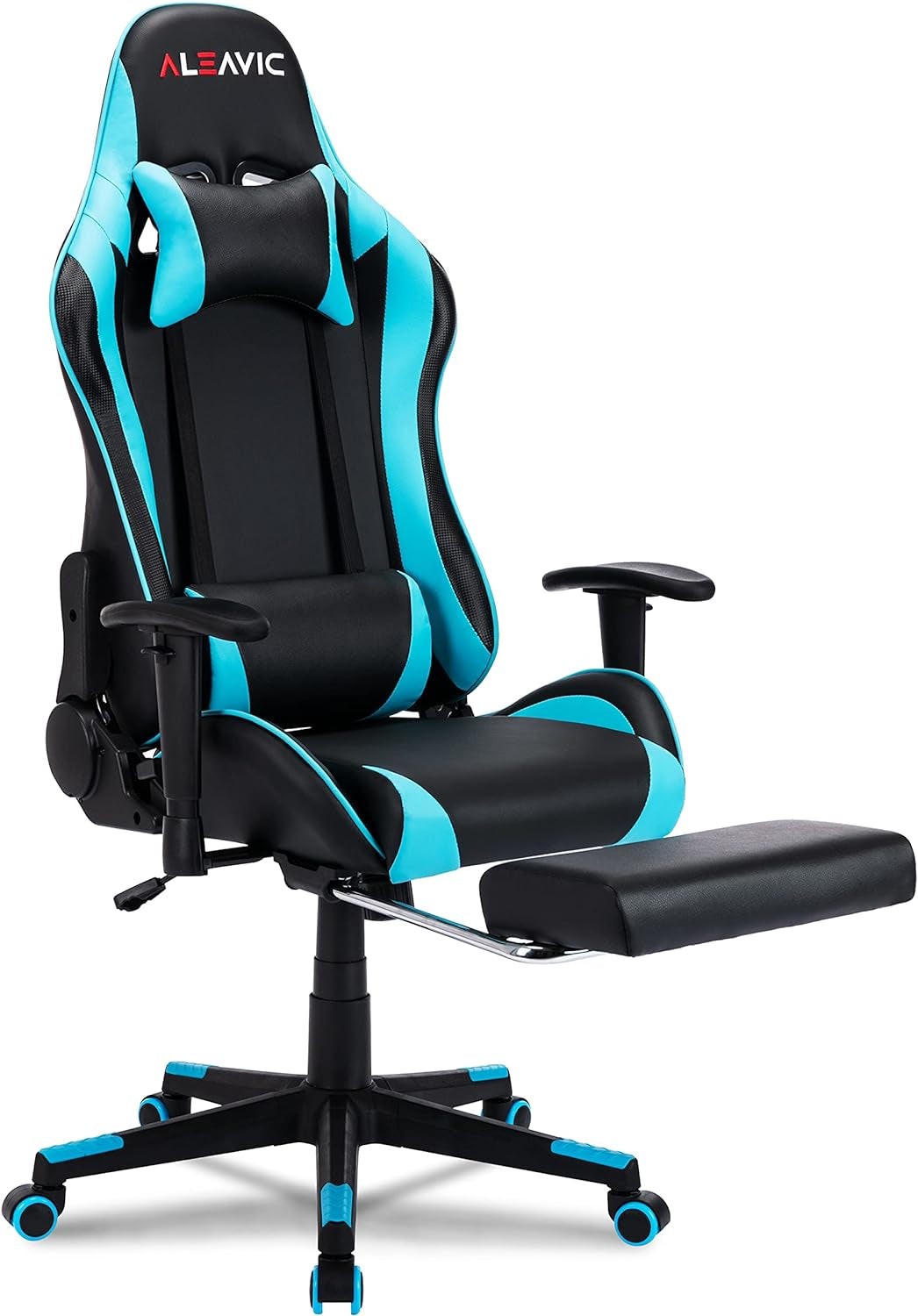 Gaming Chair，Gaming Chair with Footrest， High Back Ergonomic Gaming Chair Adjustable，Racing Style PU Leather Gamer Chair，Computer Gaming Chair with Headrest and Lumbar Support