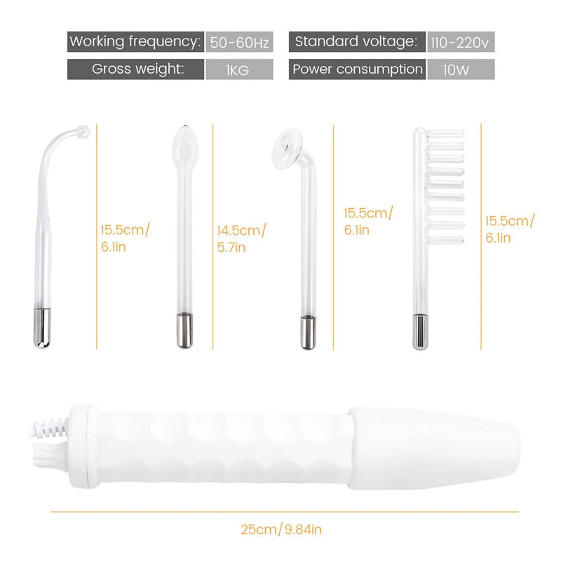 Electrode Tube Beauty Machine Ozone High Frequency Wand For Facial Hair Eye Massage High Frequency Facial Wand Care Tool