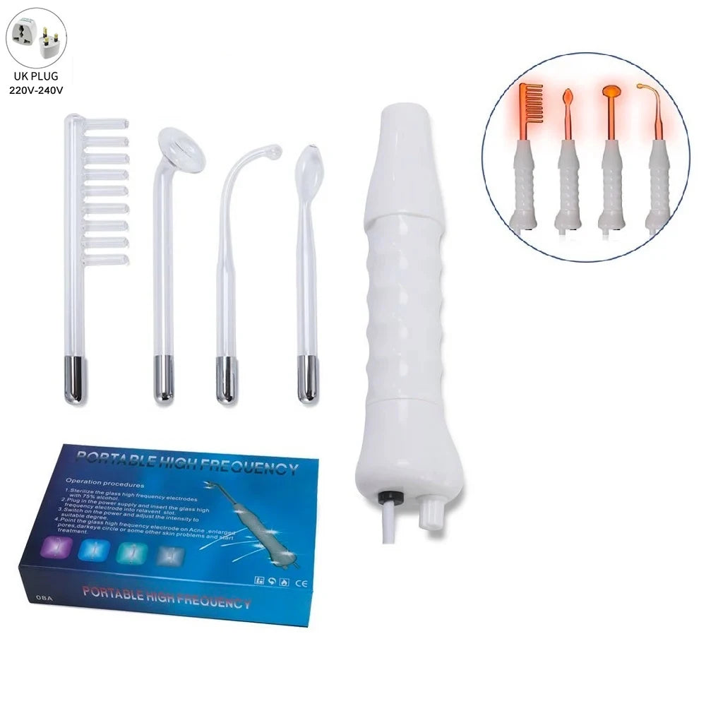 Portable Handheld High Frequency Electrode Glass Tube For Skin Care Facial Spa Salon Acne Remover Beauty Electrotherapy Machine