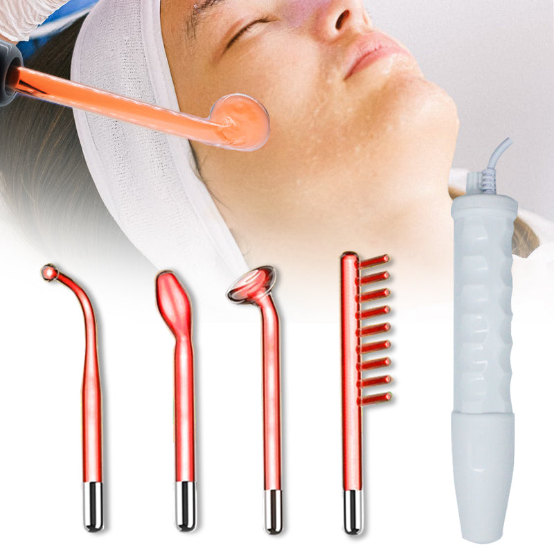 4 IN 1 High Frequency Electrode Facial Machine Portable Electrode Wand Acne Spot Wrinkle Remover Hair Growing Tubes Skin Care