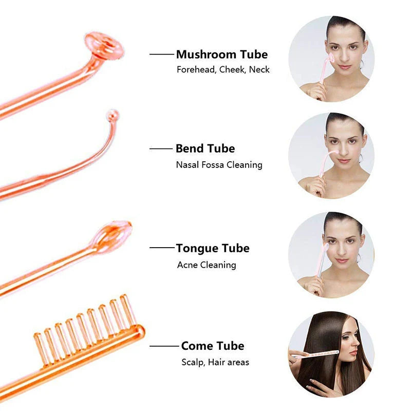 Electrode Tube Beauty Machine Ozone High Frequency Wand For Facial Hair Eye Massage High Frequency Facial Wand Care Tool