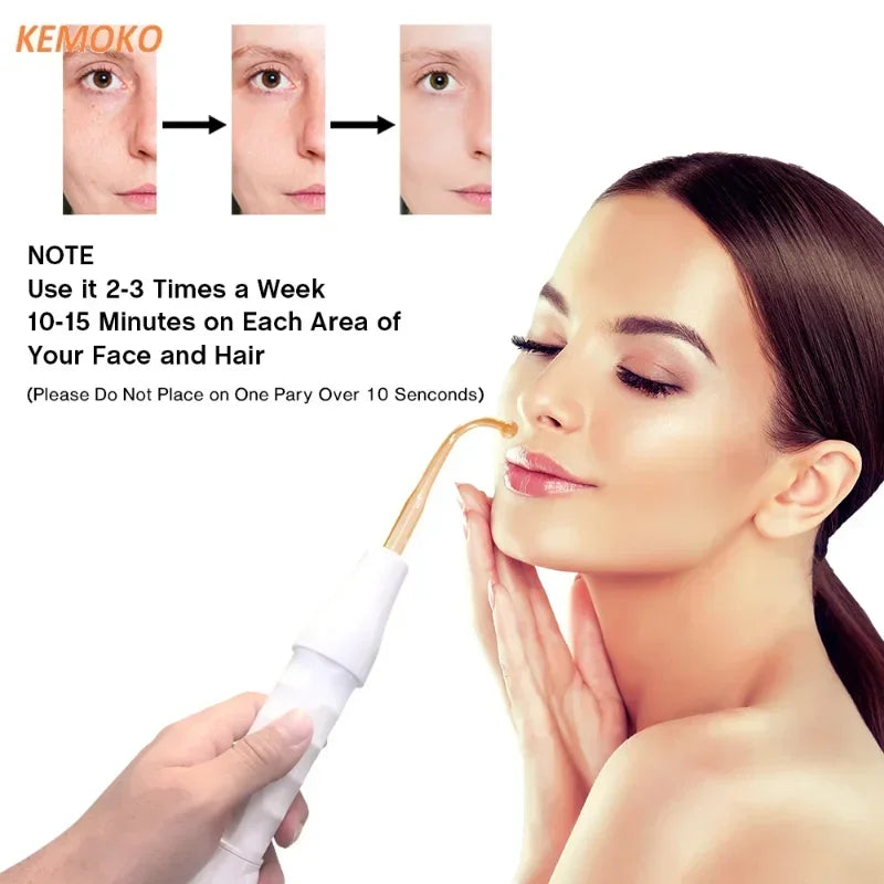 High Frequency Facial Machine Skin Therapy 4 Electrotherapy  Wands Remove Wrinkles Acne Facial Therapy Wand Portable Beauty Care